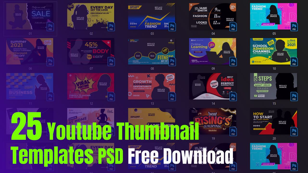 Free Download 25 YouTube Thumbnail Templates From Graphicriver