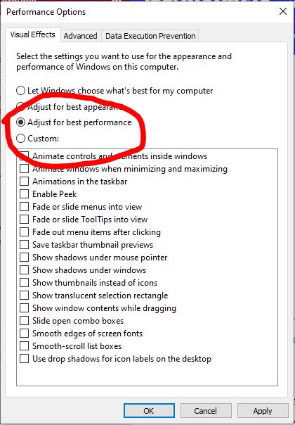 Adjust for best performance