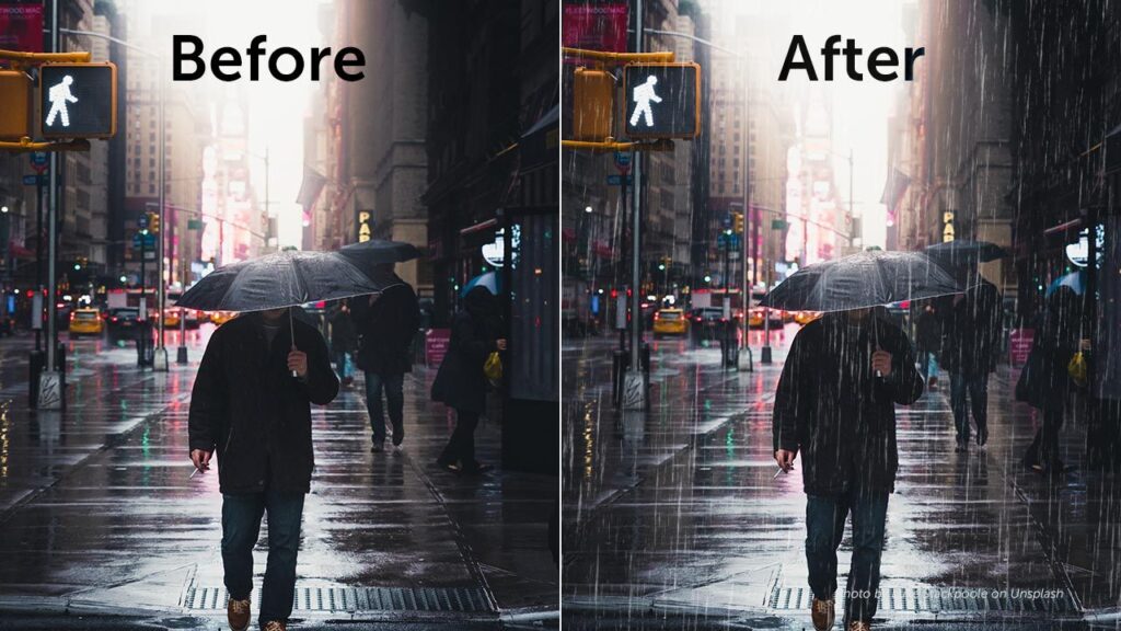 rain effect in photoshop