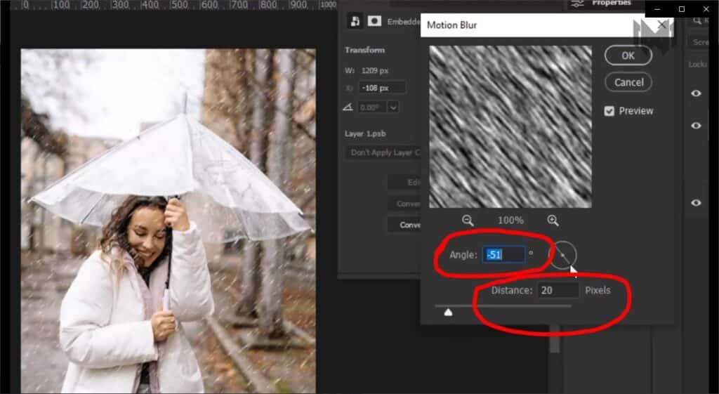 rain effect in photoshop