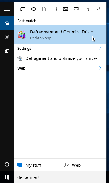 defragment and optimize drives