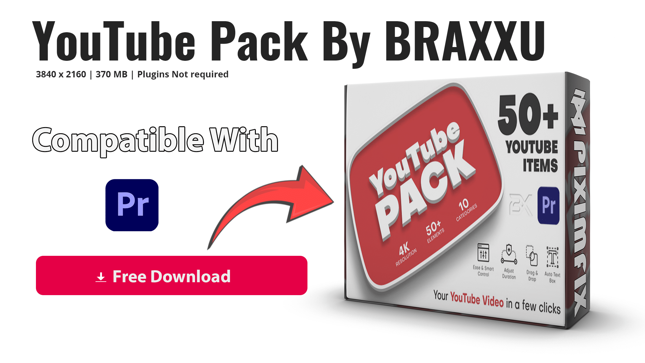 YouTube Pack with 50 Elements By BRAXXU Free Download